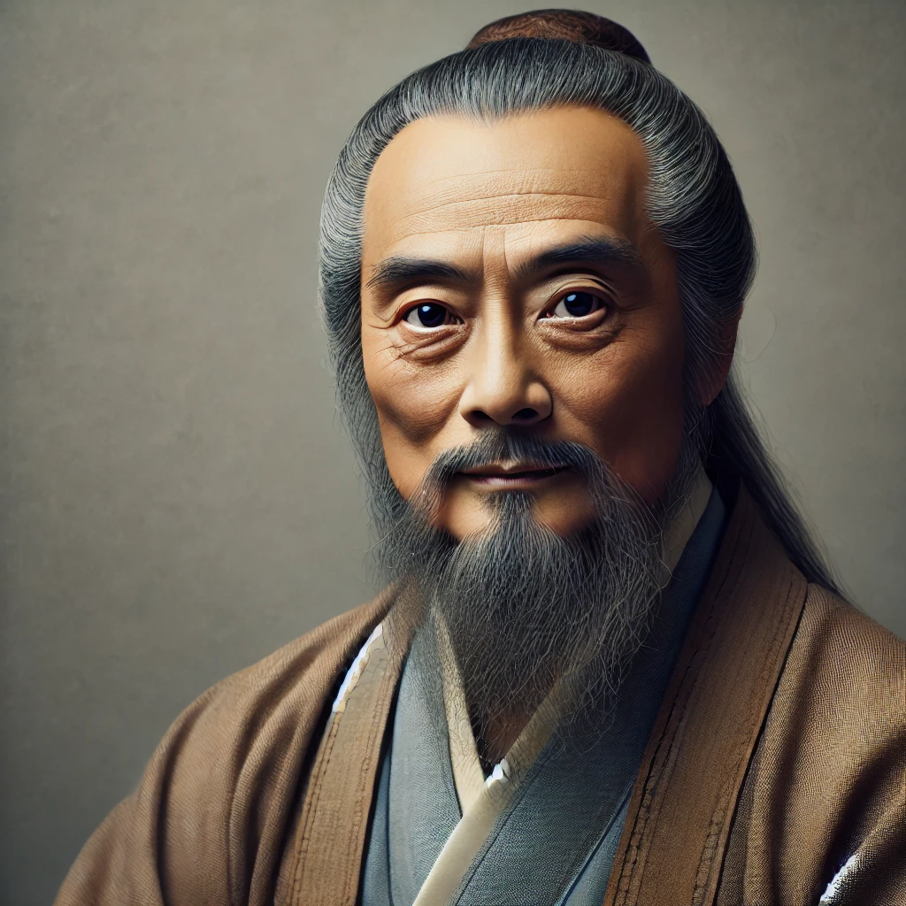 A portrait of Mencius, representing the Ideological Development that human nature is inherently good and oriented toward dignity.